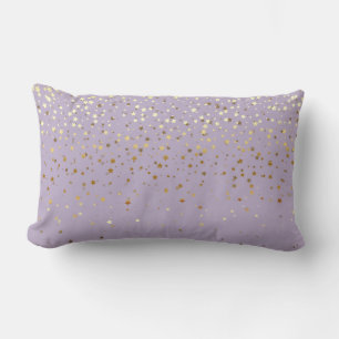 Indoor Petite Golden Stars Lumbar Pillow-Lavender Cushion