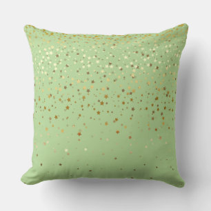 Indoor Petite Golden Stars Square Pillow-Apple Cushion