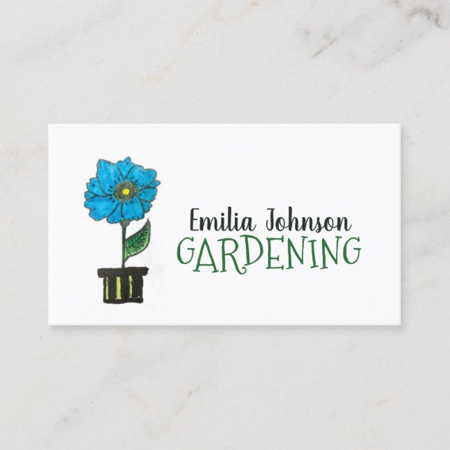 Indoor Plant Care And Gardener Consultation Business Card (Front)