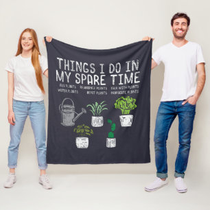 Indoor Plant Gardener Spare Time Activities Fleece Blanket