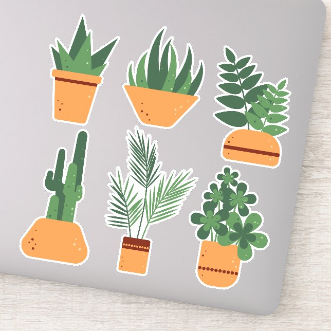 Indoor plants in pots. Botanical set of (Detail)