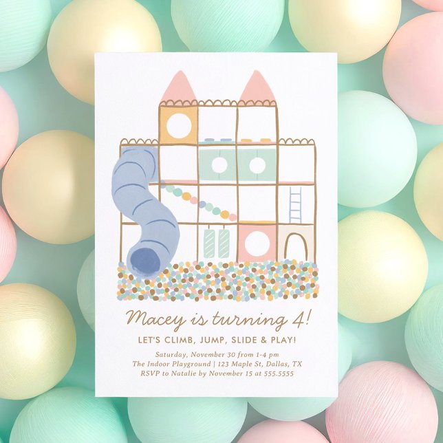 Indoor Playground Girl Birthday Invitation (Creator Uploaded)