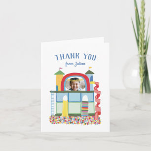 Indoor Playground Kids Birthday Photo Thank You  Card