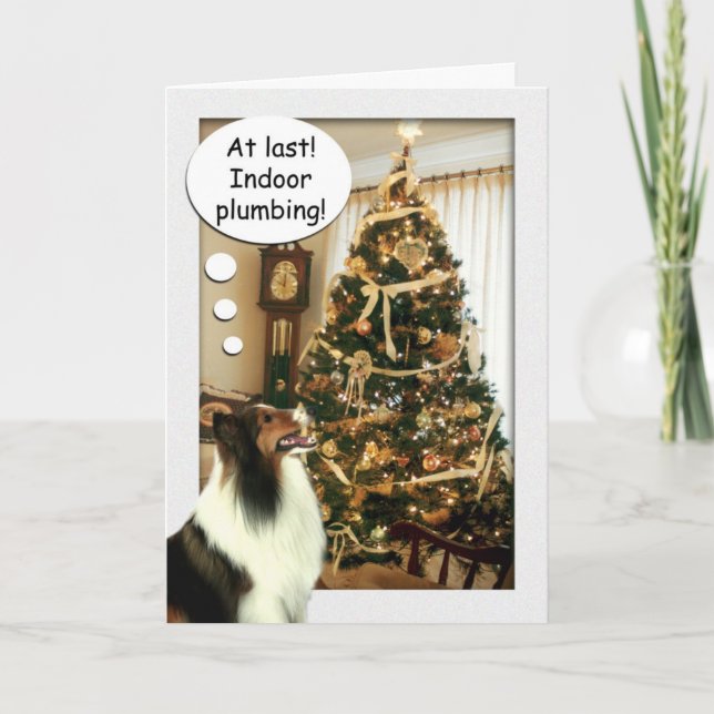 Indoor Plumbing Holiday Card (Front)