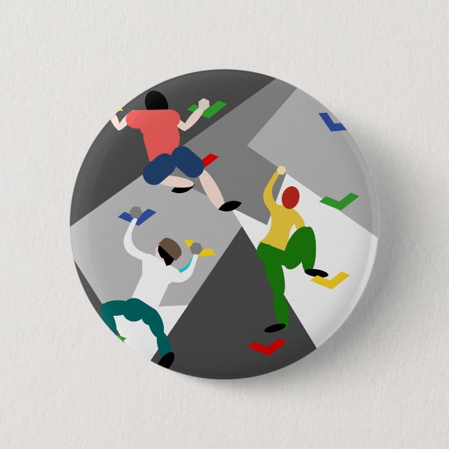 Indoor Rock Climbing 6 Cm Round Badge (Front)