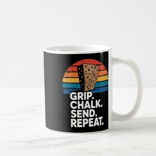 Indoor Rock Climbing Grip Chalk Send Repeat  Coffee Mug (Right)