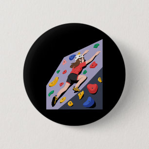 Indoor Rock Climbing Wall Art 6 Cm Round Badge