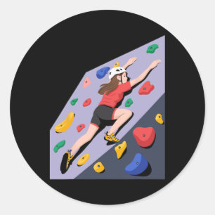Indoor Rock Climbing Wall Art  Classic Round Sticker