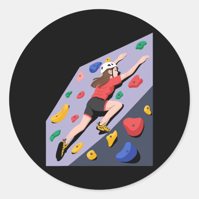Indoor Rock Climbing Wall Art  Classic Round Sticker (Front)