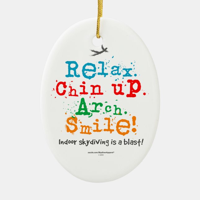 Indoor Skydiving is a Blast! Ceramic Tree Decoration (Front)