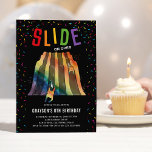 Indoor Slide Park Kids Birthday Party Invitation<br><div class="desc">When it comes to gearing up for a kids birthday party, custom invitations serve as the perfect way to set the tone and let the guests know just what kind of event to expect. Featuring a bold and modern black background with colourful party sprinkles, these bold invitations feature vibrant images...</div>