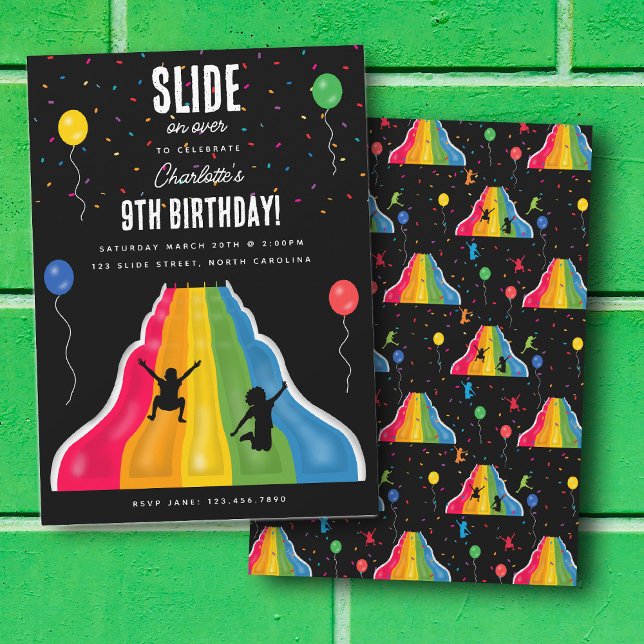 Indoor Slide Park Kids Playground Birthday Party Invitation (Indoor Slide Park Kids Playground Birthday Party Invitation)