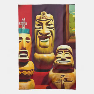 Indoor Tiki Life Ken Gauge Art Tea Towel