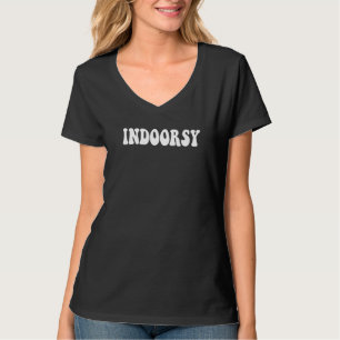 Indoorsy Love Heart Indoors Life Introvert Quotes T-Shirt