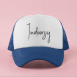 Indoorsy Script Funny Trucker Hat<br><div class="desc">This design may be personalised by choosing the Edit Design option. You may also transfer onto other items. Contact me at colorflowcreations@gmail.com or use the chat option at the top of the page if you wish to have this design on another product or need assistance with this design. I am...</div>