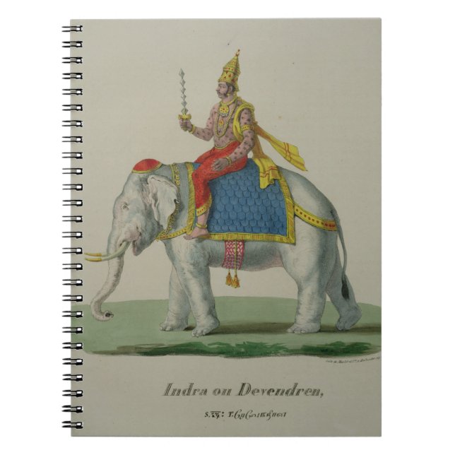 Indra, engraved by Marlet et Cie (colour litho) Spiral Notebook (Front)
