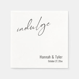 Indulge Dessert Elegant Wedding Cocktail Napkin
