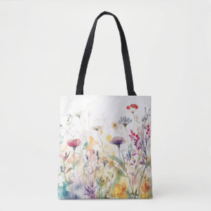 Indulge in Romance and Whimsy Red Purple Floral Tote Bag