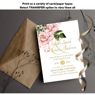 Indulgent Blush Pink Gold Roses Bouquet Engagement