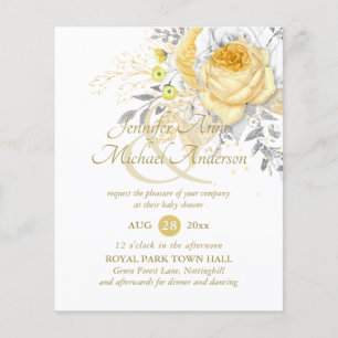 Indulgent White Gold Roses Bouquet Baby Shower
