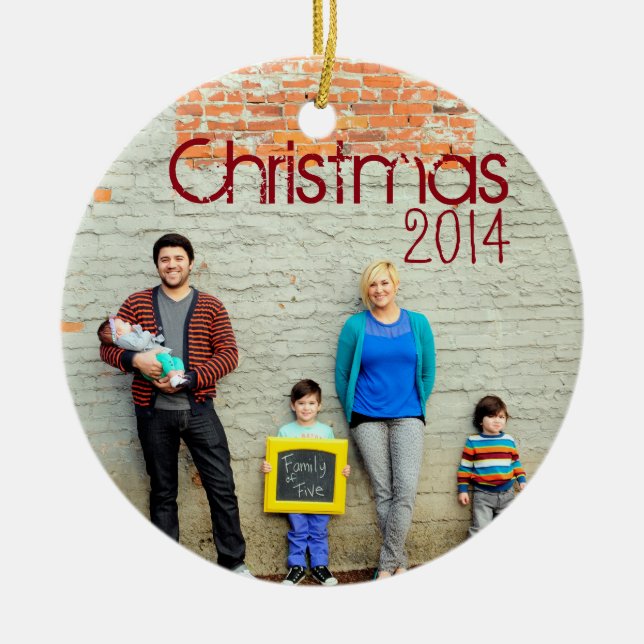 Industial Photo Christmas Ornament With Date (Front)