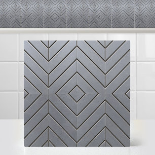 Industrial Anodised Aluminium Silver Metal Chevron Tile