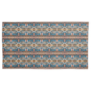 Industrial architecture blue rust small pattern pillowcase