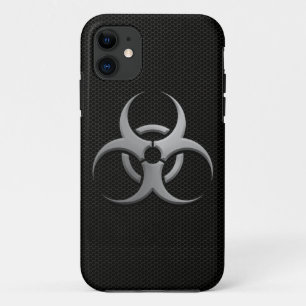 Industrial Bio Hazard Symbol with Steel Effect iPhone 11 Case