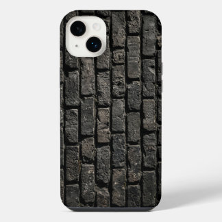 Industrial Black Brick Wall Texture iPhone Case