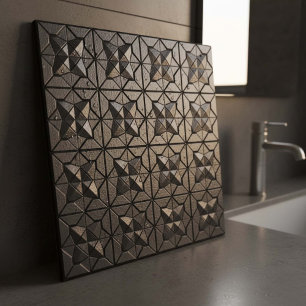 Industrial Black Steel Gothic Star #12 ID1227 Tile