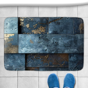 Industrial Blue Abstract  Bath Mat