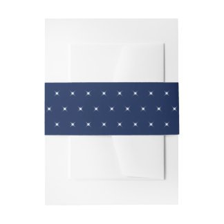 Industrial Blue Twinkle Lights Pattern Invitation Belly Band