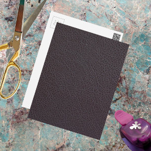 Industrial Brown Faux Leather Postcard