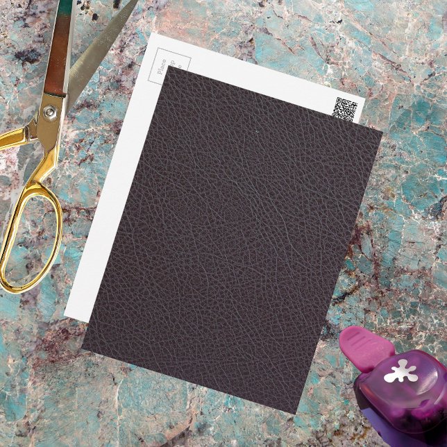 Industrial Brown Faux Leather Postcard (Creator Uploaded)