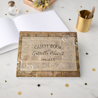 Industrial Chic Bricks Wedding Guest Book