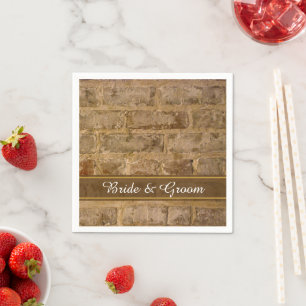 Industrial Chic Bricks Wedding Napkin
