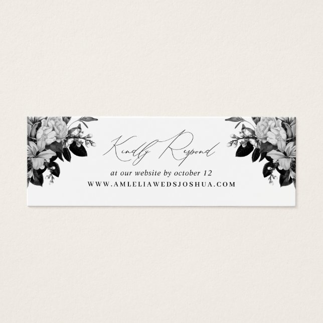 Industrial Chic Floral Wedding Website RSVP White (Front)