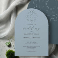 Industrial Chic Steal Blue Wedding Invitations