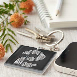 Industrial Chrome Number 2 Bold Metallic Key Ring