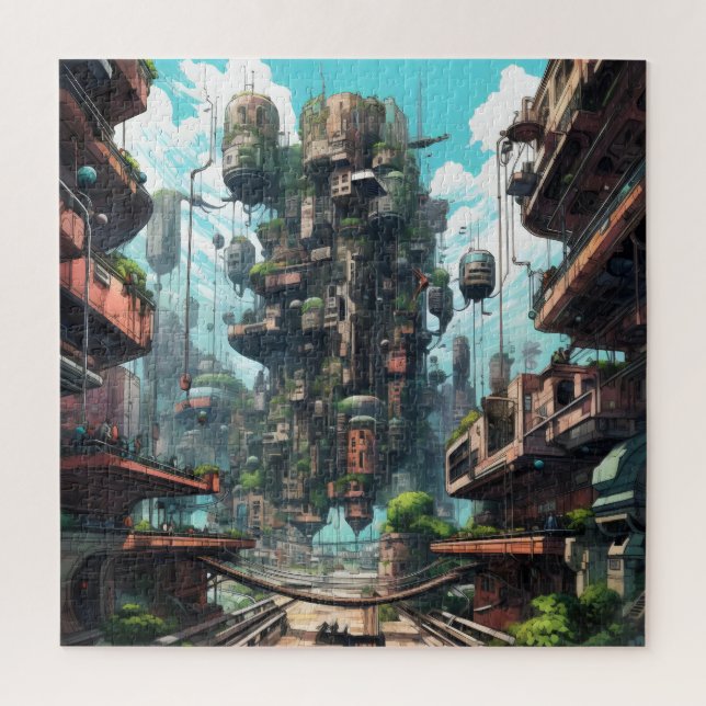 Industrial City Science Fiction Jigsaw Puzzle (Vertical)