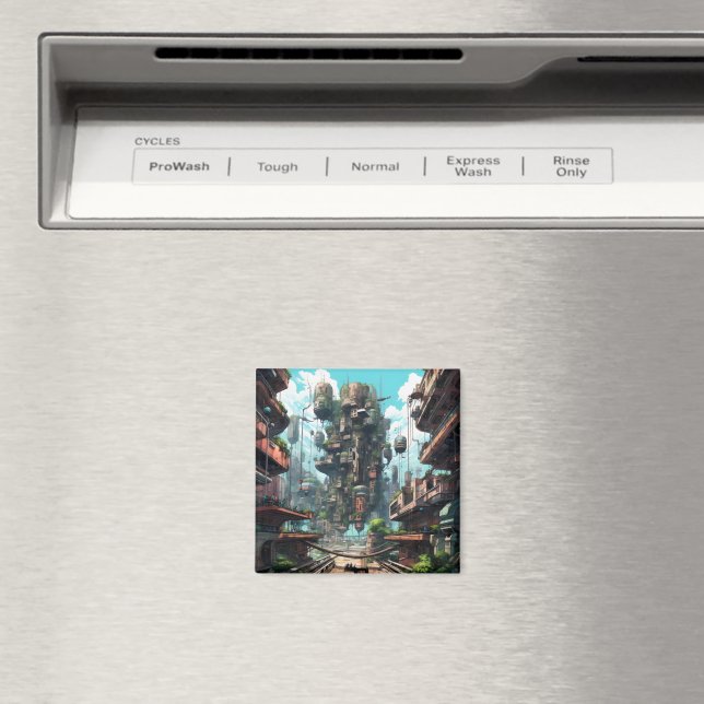 Industrial City Science Fiction Magnet (In Situ (Dishwasher))