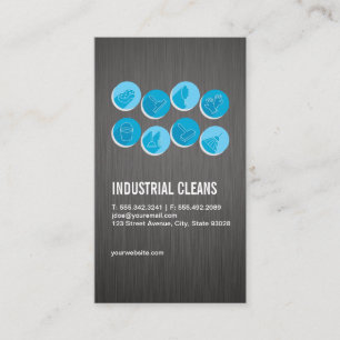Industrial Cleaning Icons   Commercial Business Card