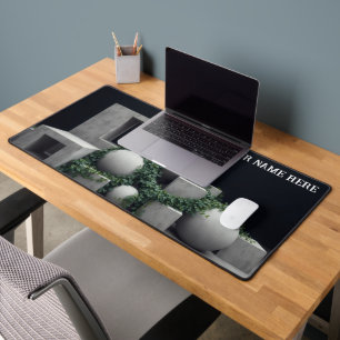 Industrial Concrete Brutalist Botany Desk Mat