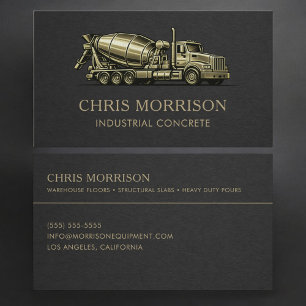 Industrial Concrete Contractor Services Business Card