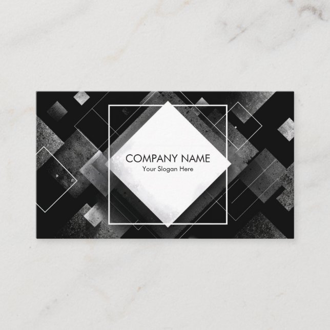 Industrial Concrete Texture Diamond Business Card (Front)