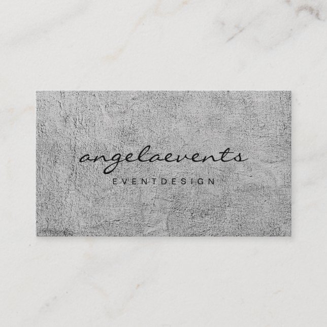 Industrial Concrete Texture Interior Designer Business Card (Front)