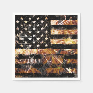 Industrial Construction Flag Sparks Napkin