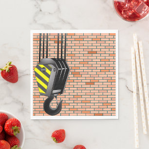 Industrial Crane Hook with Brick Wall Napkin