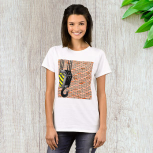 Industrial Crane Hook with Brick Wall T-Shirt