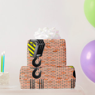 Industrial Crane Hook with Brick Wall Wrapping Paper